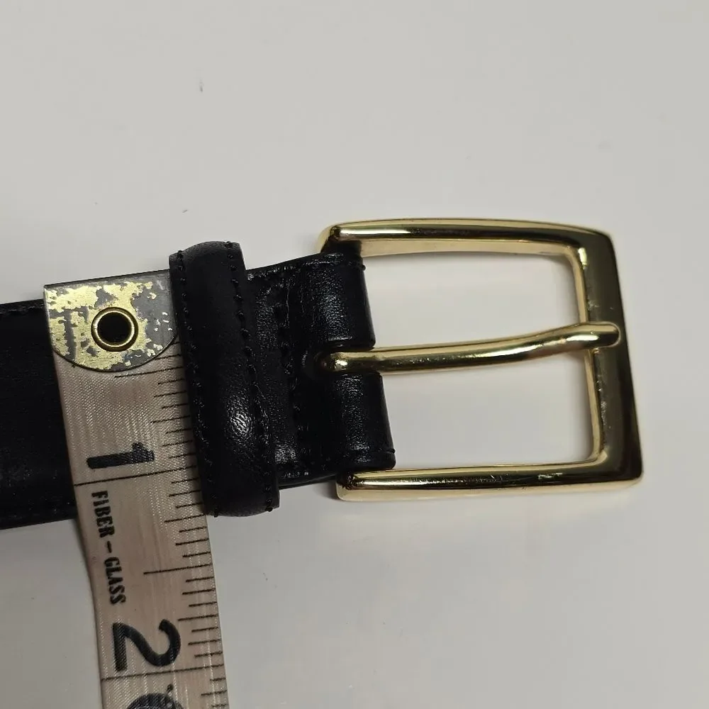 TRAFALGAR Black Leather Classic Dress Minimalist Belt Size 42